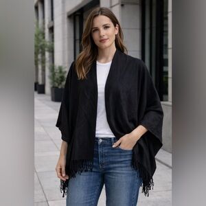 Charter Club Black Knit Shawl